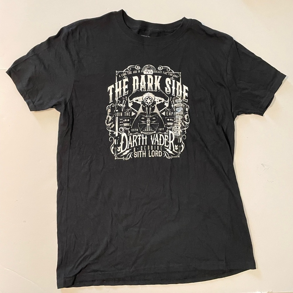 Star Wars Disney NEW Mens Darth Vader The Dark Side Black Graphic T-shirt Large